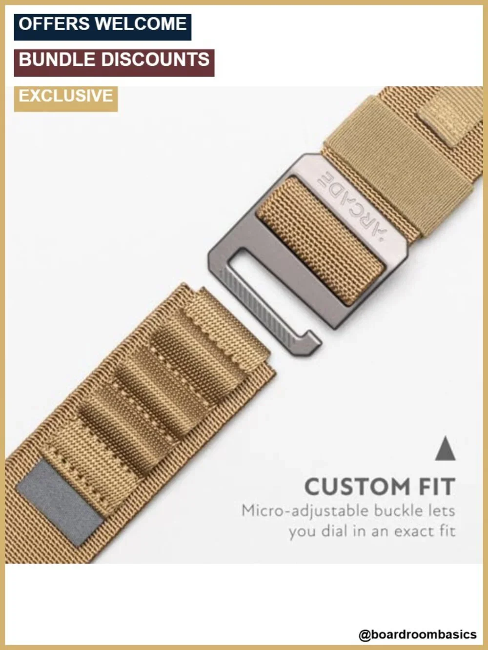 Arcade Aluminum Buckle Performance Stretch Webbing Belt